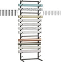 GIOTORENT Wall Mount Blueprint Storage Rack,15-Tier Heavy Duty Blueprint Holder for Construction Plan, Posters,Vinyl Rolls, Art Prints, Max 30lb/Arm, Easy Mount for Home, Office(Matte Black)