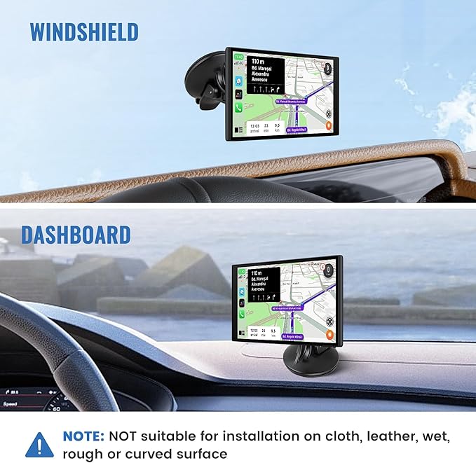 EWAY 2PCS GPS Car Holder Mount for Garmin Nuvi Windshield Dashboard with Strong Suction Cup, 17mm Swivel Ball Mounting Pattern Replacement for Garmin GPS Navigator Navigation Car Dash Mount Cup Holder