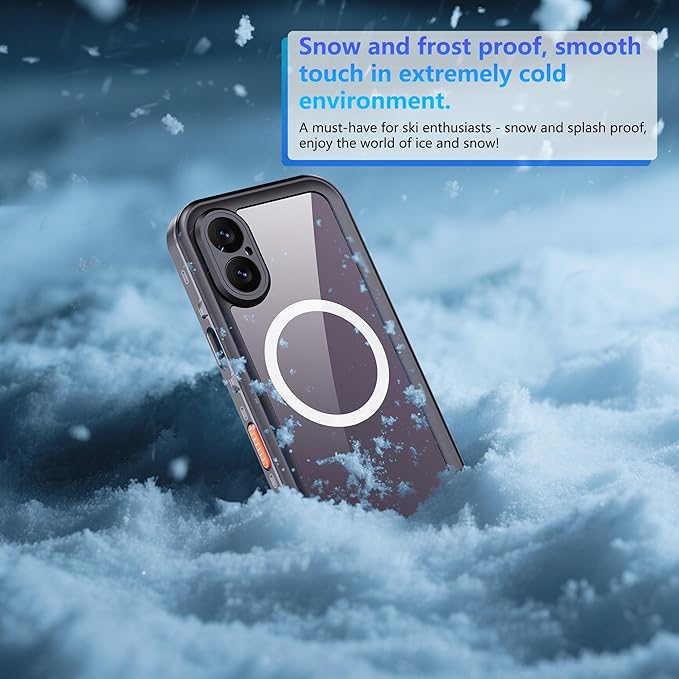 Waterproof Case for iPhone 17 Pro – IP68 Submersible Shield with Built-in Screen Protector, Shockproof Military-Grade Armor, Full-Body Heavy-Duty Protection, (Black)
