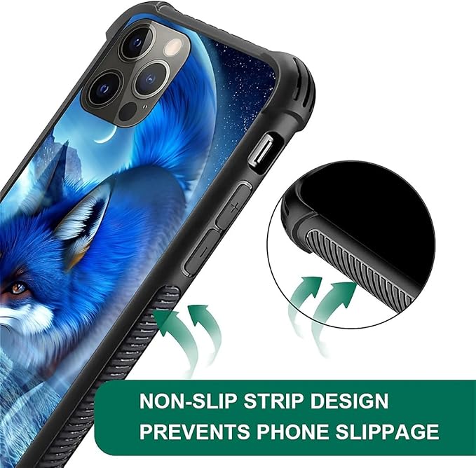 for iPhone 11 Pro Max Case, Snowy Mountain Fox Lake Pattern Graphic Design Girl Boy Soft Silicone Hard Acrylic Shock Protection for iPhone 11 Pro Max