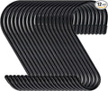 DINGEE 6 Inch 24 Pack Large S Hooks for Hanging Plants,Vinyl Coated Heavy Duty S Hooks for Hanging Non Slip S Hanger Hooks Steel Metal with Rubber Stopper Closet Hooks,Clothes,Jeans,Pot Pan Garden