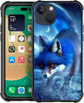 for iPhone 13 Mini Case, Snowy Mountain Fox Lake Pattern Graphic Design Girl Boy Soft Silicone Hard Acrylic Shock Protection for iPhone 13 Mini