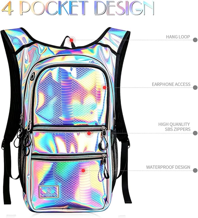 Hydration Pack, Water Backpack with 3L Hydration Bladder Lightweight Insulation, Festival Essential, Rave Hydration Backpack, Hydropack Backpack for Rave, Hiking, Biking, Festival Gear