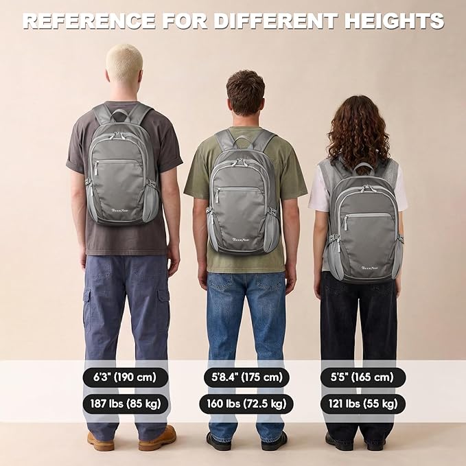 Seektop Lightweight Packable Hiking Backpack Waterproof Expandable 20L-28L for Women Men, RFID Day Pack for Travel & Camping