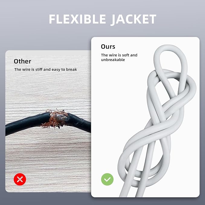 EP 25 Ft Outdoor Extension Cord - 16/3 SJTW White Electrical Cable with 3 Prong Grounded Plug