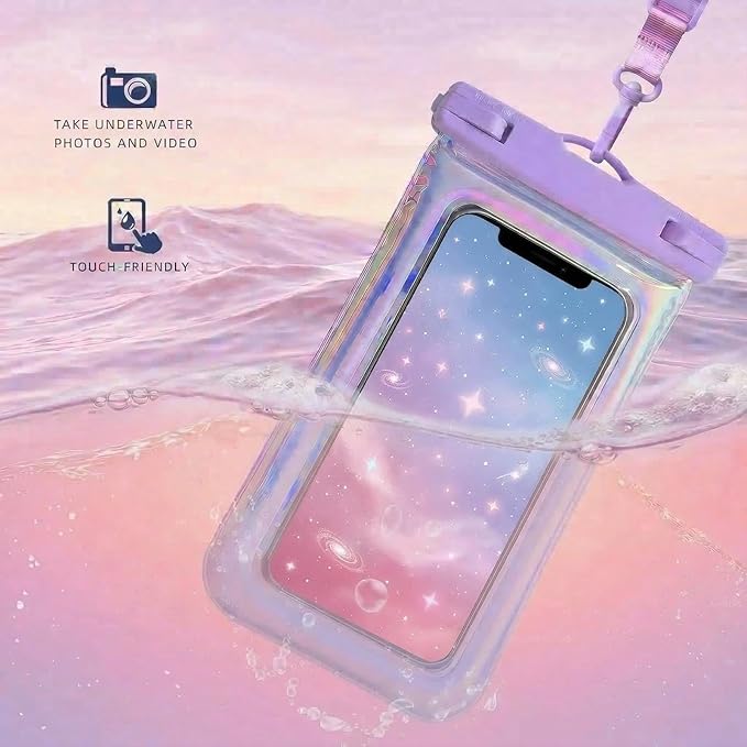2-Pack IP68 Waterproof Phone Pouch & Fanny Pack:Waterproof Phone Case Fits Phones Up to 7" + Triple Seal Fanny Pack Holds All Phone Models（fits for iPhone)/passport/key, Vacation Essentials