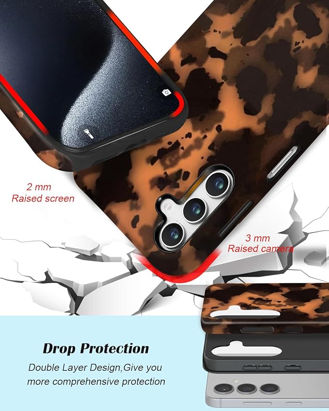 Compatible for Samsung Galaxy A37 5G Case, Dual Layer Heavy Duty 2 in 1 Shockproof Protective Phone Case,Cheetah Leopard Print