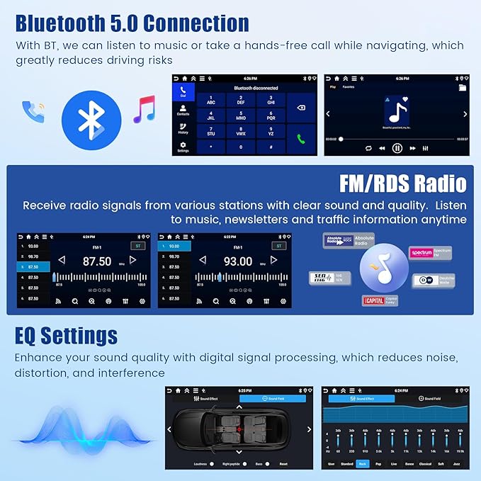 5Ghz WiFi [4G+64G] Android 15 Car Radio for Jeep Compass Patriot 2010-2016 Car Stereo with Wireless Carplay/Android Auto, 10 Inch HD Touch Screen with GPS Bluetooth FM/RDS EQ SWC Backup Camera MIC