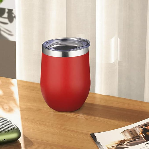 12oz Stemless Wine Tumbler with Lid Double Wall Insulated Wine Cup Stainless Steel Glasses Tumbler with Straw Insulated cocktail Tumbler Coffee Mug for Hot and Cold Beverages (Multicolor-2,4Pack)