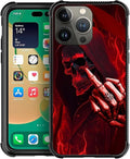 for iPhone 14 Pro Case, Gestures Funny Skull Pattern Graphic Design Girl Boy Soft Silicone Hard Acrylic Shock Protection for iPhone 14 Pro