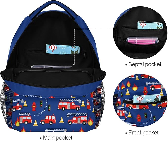 Wamika Monster Car Kids Backpack Trucks Racing Cars School Backpacks Boy Girl Preschool Book Bag