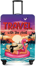 ANNA QUEEN Tropical Travel Flamingo Float Luggage Cover -Stretchable Airplane Suitcase Protector Sleeve,Universal Washable Fit for 32-34 Inch Checked Baggage,Water Resistant Durable Luggage Protector