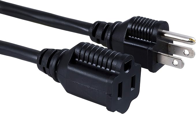 UltraPro Outdoor Extension Cord, 15 Ft, Heavy Duty Extension Cord, Double Insulated, Grounded, 16 Gauge, 3 Prong Extension Cords, General Purpose Long Extension Cord, UL Listed, Black, 36824