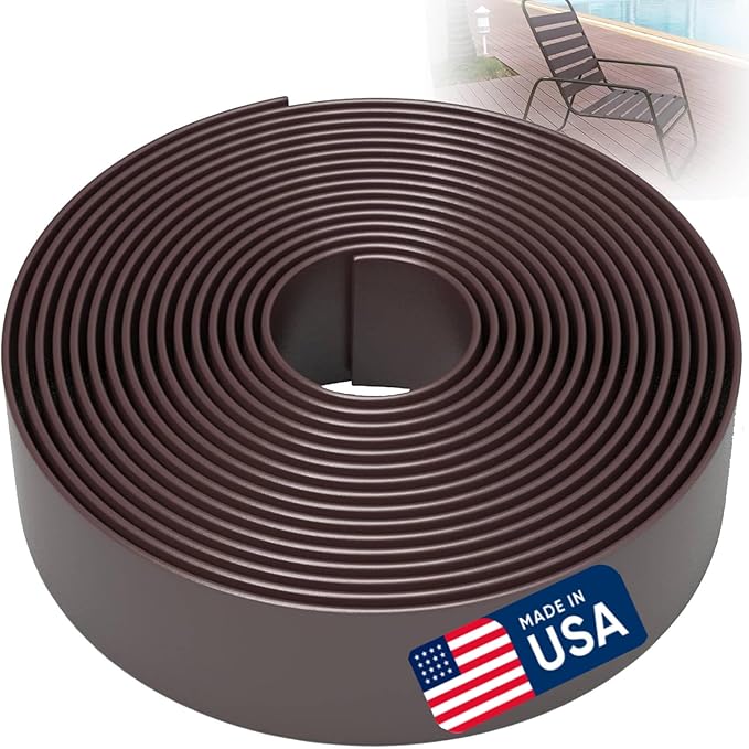2 Inch Wide, 20ft Long Vinyl Strap - Replacement Straps for Patio Chairs - Vinyl Strapping for Patio Furniture Repair - Durable Seat Repair Kit for Lawn Chairs, Outdoor Furniture (Brown)