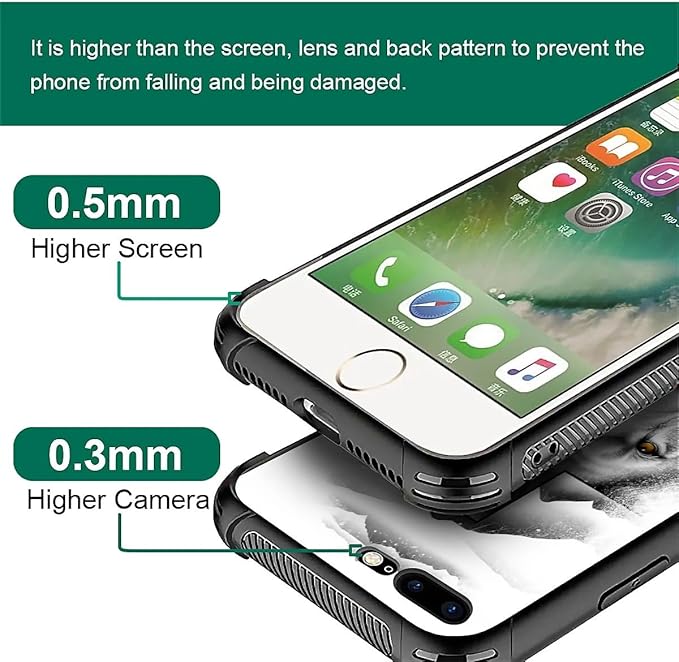 Case for iPhone 7 Plus/8 Plus, Lion Cross Jesus Christ Dove Pattern, Soft Silicone Hard Acrylic for Shock Protection