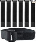 6 Pack (32 x 2 Inch) Reusable Fastening Cable Ties and Cable Straps,Adjustable Multi-Purpose Hook and Loop Straps Nylon Cable Ties Organizer Fastener Management Wire Straps