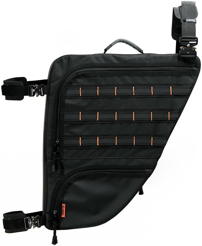 Recon Compatible Cargo Storage System for Jeep Wrangler JK/JL 2-Door – Heavy Duty Nylon Side Rack Organizer Bags, Weather-Resistant Black Overhead Gear Pack by XG Cargo