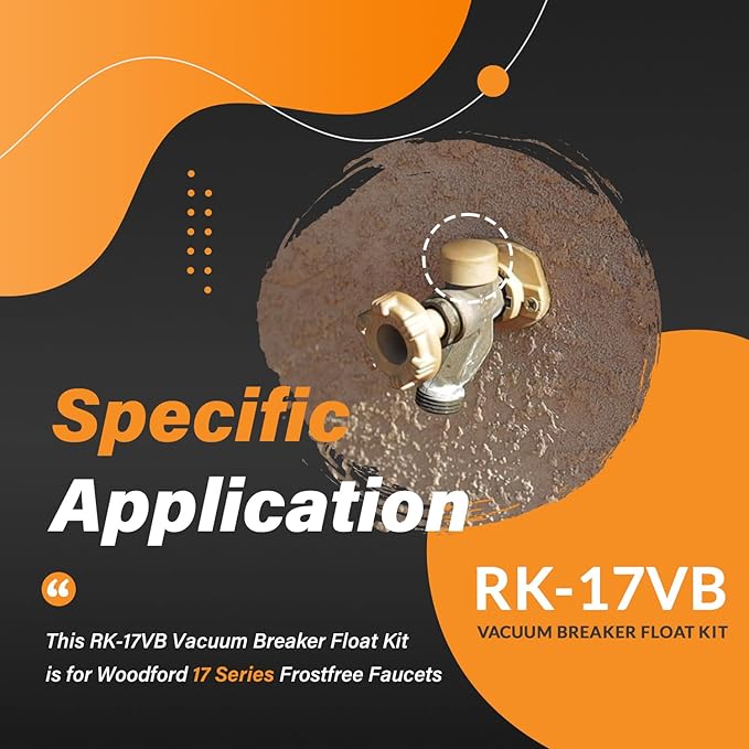 RK-17VB Vacuum Breaker Float Kit fit for Woodford Model 17, Freezeless Anti-Siphon Wall Faucet Repair Kit, 4 Pack