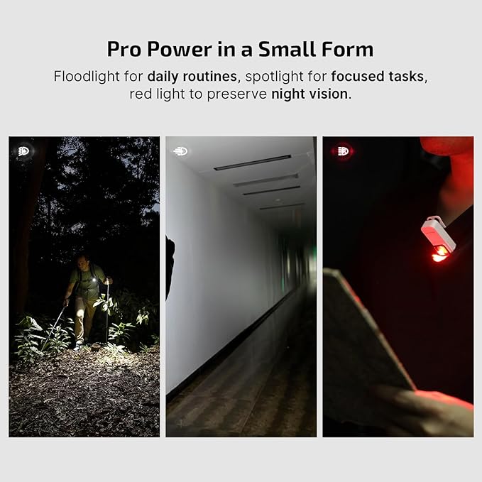 OLIGHT Oclip Pro EDC Flashlight Clip-on Light, Rechargeable 500 Lumens with Three Lighting Solutions Type-C Charging, Magnetic Flash Lights for Signaling, Cycling, Outdoor or Indoor Use(White)