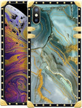 Compatible with iPhone Xs Max Case, Golden Texture Marble Veining Luxury Golden Decoration for Girl Women Soft TPU Shockproof Protective Hard PC Back for iPhone Xs Max