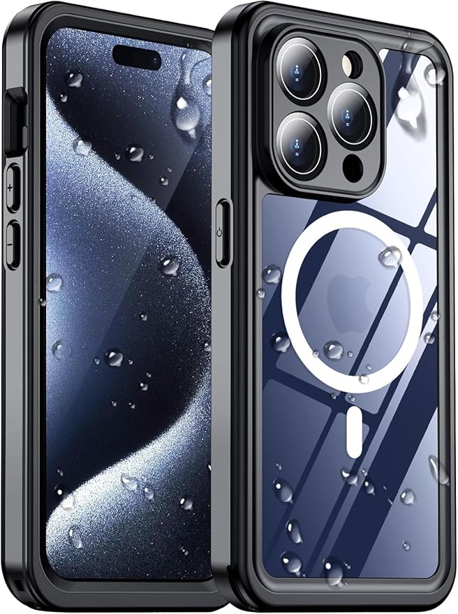 2025 New Designed for iPhone 15 Pro Max Case Waterproof, [Compatible With MagSafe][Built-in Screen & Camera Protector][Full Body Shockproof][IP68 Underwater][Dustproof][Dropproof] Phone Case 6.7"