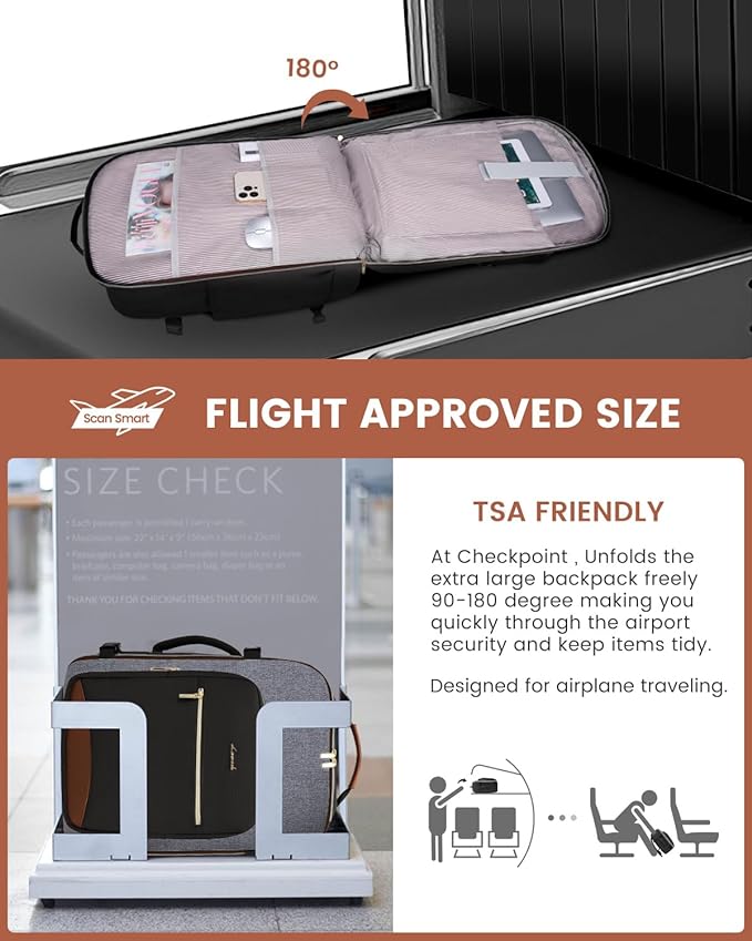 LOVEVOOK 50L Travel Backpack for Women & Men, Airline Approved Carry On Luggage with 3 Packing Cubes, TSA Overnight Bags, Waterproof Personal Item Bag, Weekender Essentials Backpacks fits 17" Laptop