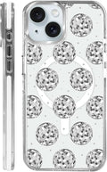 Case for iPhone 14 Plus/15 Plus,[Compatible with MagSafe],Disco Ball Grayish White Phone Case Design，for Women Girls Magnetic Clear Cover - Slim, Sleek, & Shockproof Protection
