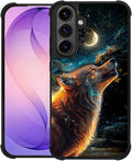 for Samsung Galaxy S26 Case,Graphic Design for Girl Boy Soft Silicone Hard Acrylic Shock Protection Designed for Samsung Galaxy S26 Star Cave Hungry Wolf Pattern