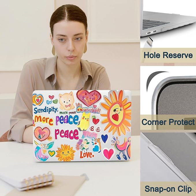 Hard Shell for MacBook 12 inch Case Retina 2015 2016 2017 Release (Model A1534),Plastic Protective Laptop Cover & Keyboard Cover Skin for Apple MacBook Air 12",Cartoon