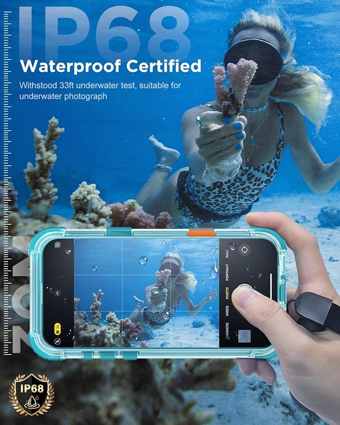 for iPhone 16 Pro Max Waterproof Case with Magsafe, Built-in [Camera & Screen Protector] [Lanyard], IP68 Water Proof Full Body Dustproof Heavy Duty Frosted Protective Phone Cover, 6.9" Teal