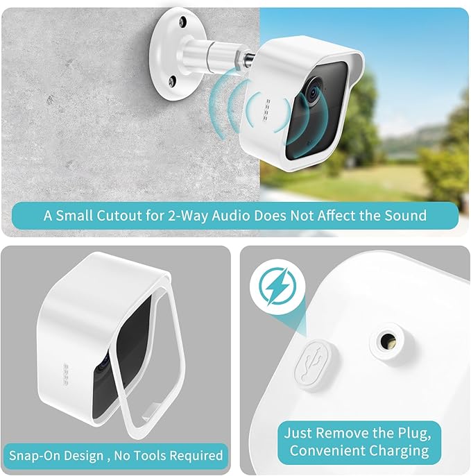 Wall Mount for Blink Outdoor Cameras , 3 Pack Weatherproof Housing, 360 Degrees Adjustable Bracket with Sync Module Core Mount for Blink Outdoor 2K+, 4th & 3rd Gen Cam, White (Camera is Not Included)