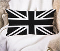 EKOBLA UK Flag Pillow Cases Union Jack Black White United Kingdom National Banner Linen Lumber Decorative Throw Cushion Cover Pillowcases for Bed Sofa Oblong Rectangle 12x20 Inches