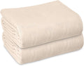 Linteum Textile Cotton Blended Hospital Patient Bath Blanket, Bed Bath Sheet, Twin Blanket Lightweight Sheet Blankets 70x90 in, 1.75 lb. Unbleached [12 Pack]