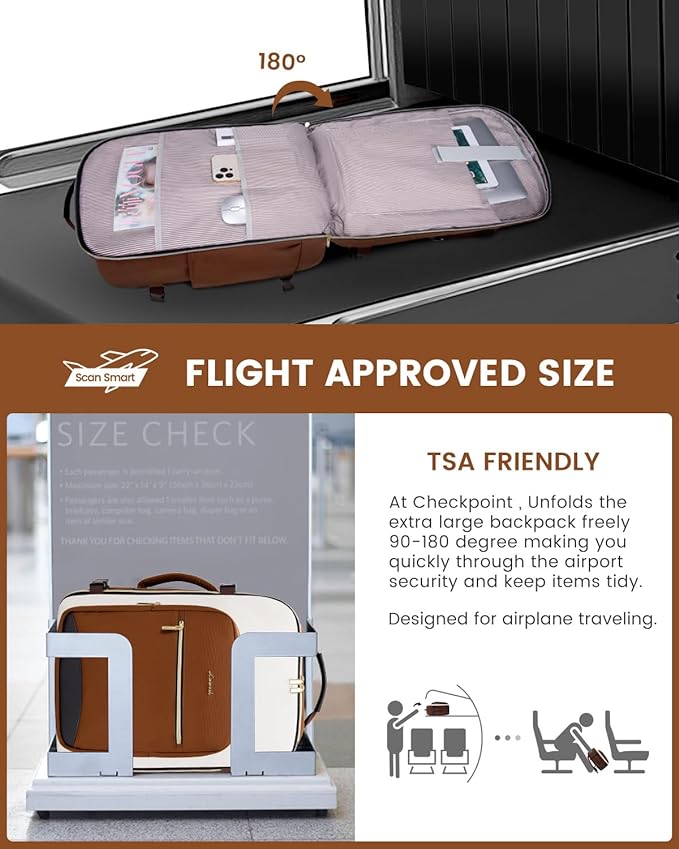 LOVEVOOK 40L Travel Backpack for Women & Men, Airline Approved Carry On Luggage with 3 Packing Cubes, TSA Overnight Bags, Waterproof Personal Item Bag, Weekender Essentials Backpacks fits 17" Laptop