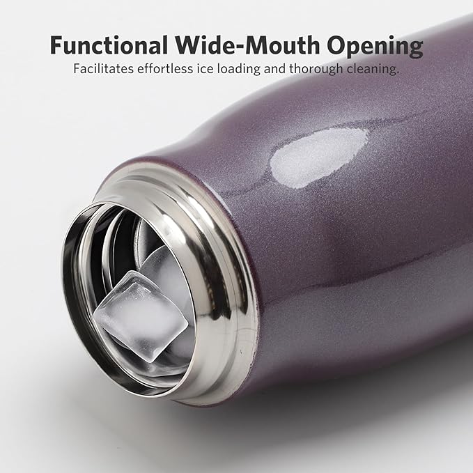 Small Water Bottle 12 oz, Dusgut Insulated Water Bottle,Stainless Steel,Wide Mouth Portable Lid