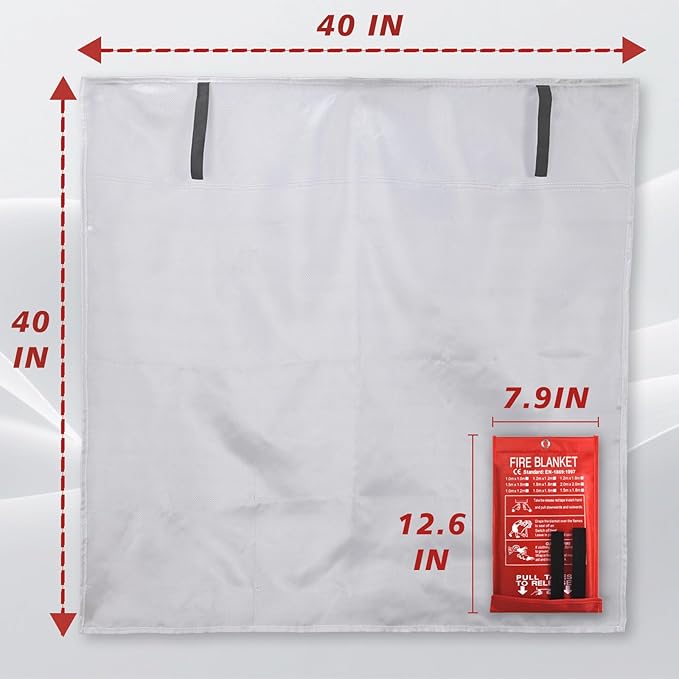Ougist 4 Pack Emergency Fire Blanket for Home and Kitchen, 40"x40" Fire Blankets for Safety, Fiberglass Flame Suppression for Grill, RV & Camping, Peace of Mind for Your Family