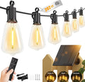 Brightown 202FT Solar String Lights Outdoor Waterproof with Remote, 65+2 LED Shatterproof Bulbs, Dimmable & Timable, 3 Light Modes - Commercial Grade Patio Lights for Garden Backyard Party Decor