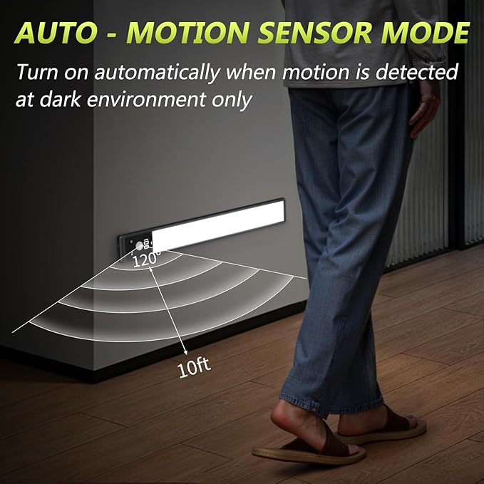Mpotmiy 4 Pack 12" Under Cabinet Lights with Digital Display,2200mAh Rechargeable Motion Sensor Light Indoor,3 Color Temperatures, Magnetic Dimmable Closet Lights, Under Counter Light for Kitchen