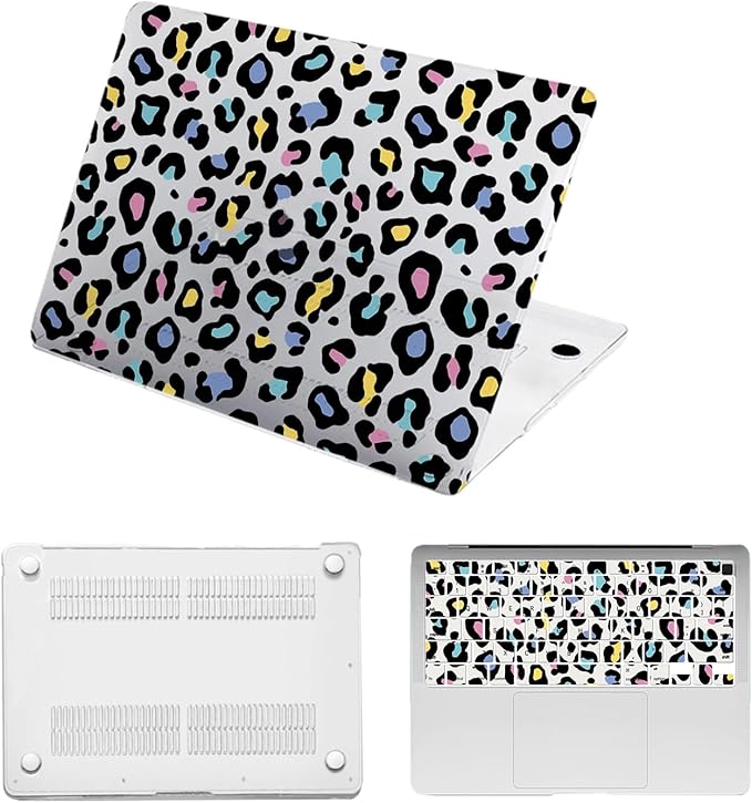 Hard Cover for MacBook Air 13 inch Case 2010-2017 Release (Model A1466 A1369),Pattern Design Protective Case & TPU Keyboard Cover for Apple Laptop Air 13.3",Cheetah Print