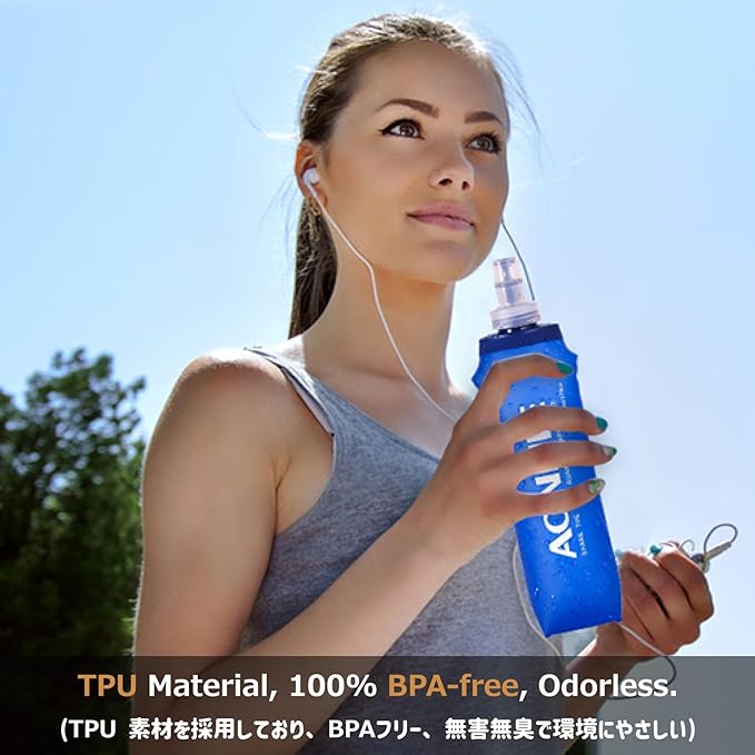 Azarxis TPU Soft Flask Collapsible Water Bottles BPA-Free 250ml 350ml 500ml 600ml for Hydration Vest Pack Running Hiking Cycling Climbing