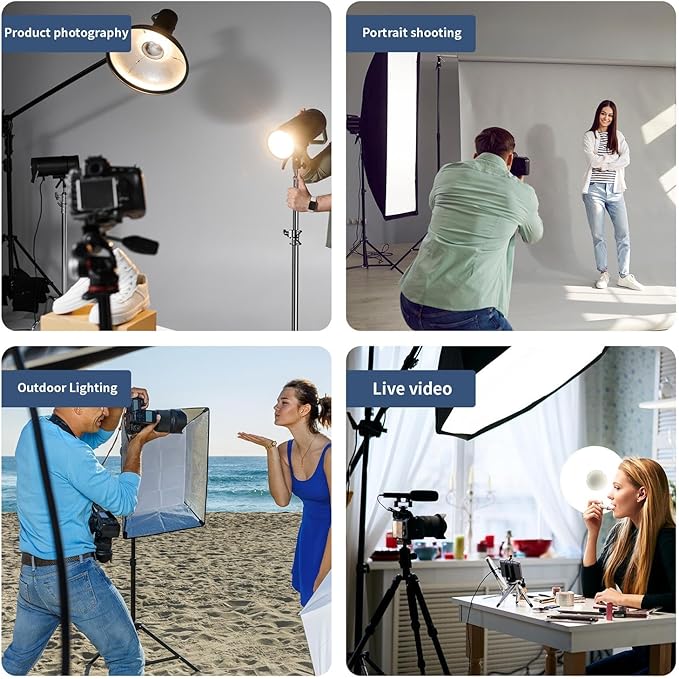 Kate Heavy Duty Light Stand Tripod - 15.7ft Air Cushioned Aluminum Alloy Lighting Stand with Tripod, 2 Sandbags & 1/4"-3/8" Adapter, 9.46lb Load for Studio/Indoor/Outdoor Video Photography