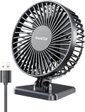 Gaiatop USB Desk Fan, Small But Powerful, Personal Portable Quiet 3 Speeds, Adjustable Mini Table Desktop fan for Cooling Home Office Car Summer Travel Gifts Black