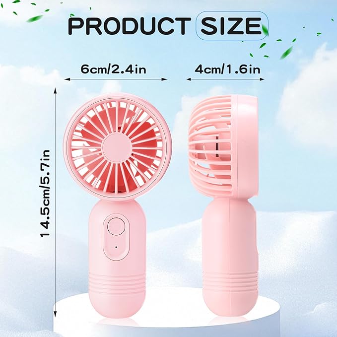 Rossesay 3 Pcs Mini Portable Fan Bulk Cute Handheld Lightweight Small Little Personal Hand Eyelash Fan 3 Speeds USB Rechargeable for Women Men Indoor Outdoor Makeup Travel (Black,Pink,Purple)