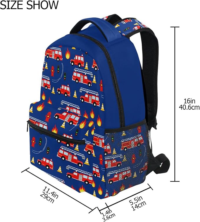 Wamika Monster Car Kids Backpack Trucks Racing Cars School Backpacks Boy Girl Preschool Book Bag