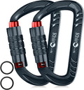 Rhino Produxs 12kN (2697 lbs) Heavy Duty Carabiner Clips, for Securing Pets, Outdoor, Camping, Hiking, Hammock, Dog Leash Harness, Keychains