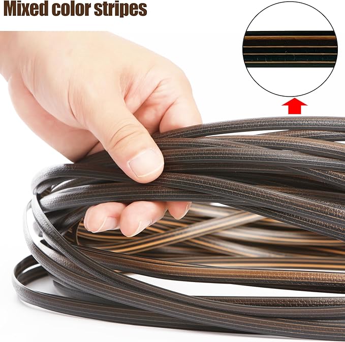 240 Ft Wicker Repair Kit, Plastic Wicker Repair Supplies, Gradient Dark Brown with Visible Mixed Color Stripes, Synthetic Rattan Replacement Material for Patio Wicker Furniture Repair