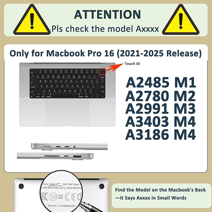 Case for New MacBook Pro 16 inch M4 M3 M2 M1 Pro/Max 2025-2021 Release (Model A2485 A2780 A2991 A3186 A3403),Snap Case Protective Laptop Cover & Keyboard Cover,Colorful Butterfly