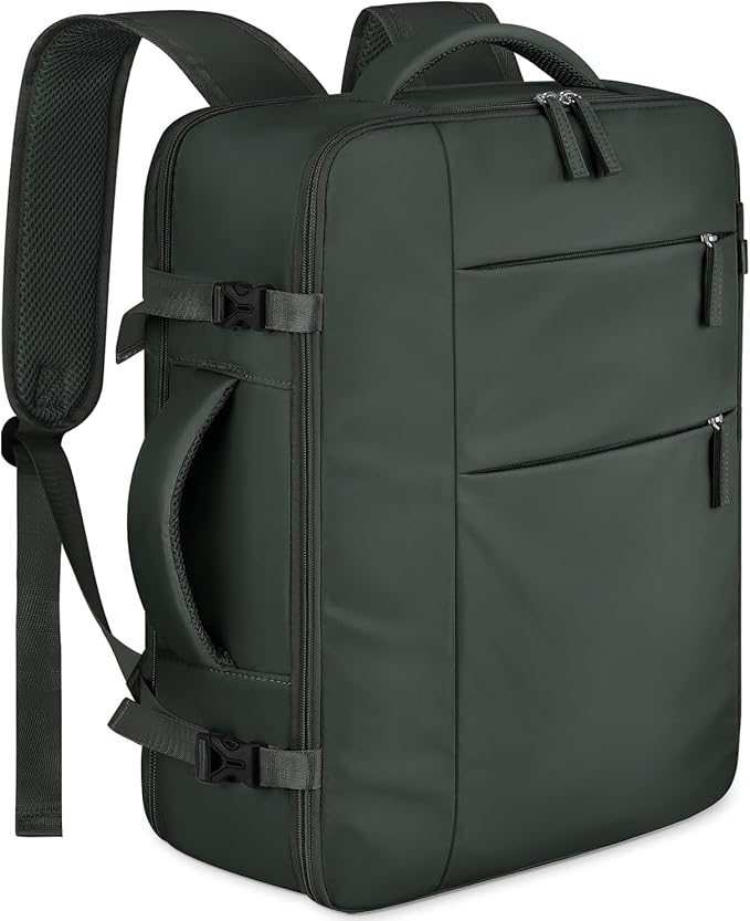 Capolo Travel Backpack for Women Men Waterproof Laptop Backpack Airlines Approved Carry On Backpack Bag Computer Bookbag for Business, Work, Traveling Fits 15.6 Inch Laptop(Green)