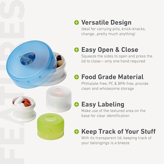 humangear GoTubb – Storage Containers for Snacks, Small Essentials and Travel Gear, Made from Food-Safe Materials, Clear/Green, Large (2-pack)