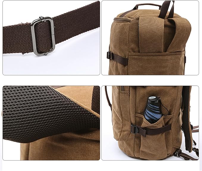 IT'SCARL Large backpack for men,Travel backpack,Carry on, Canvas big bag,Work back pack(khaki)